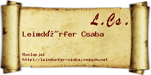 Leimdörfer Csaba névjegykártya